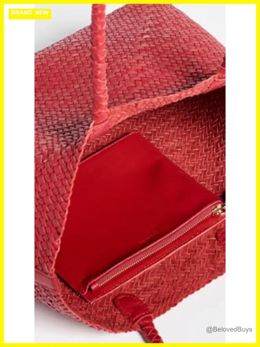Handwoven Leather Tote with Braided Handles